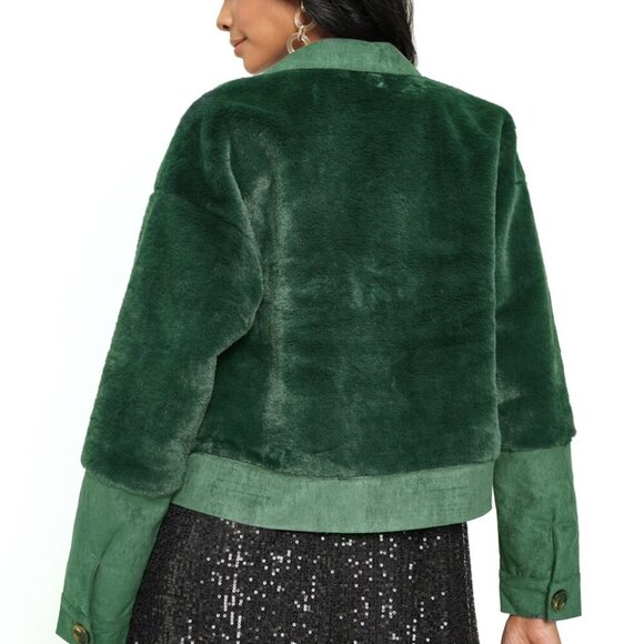 MYSTREE FAUX FUR MIX MEDIA JACKET - Picture 6 of 7